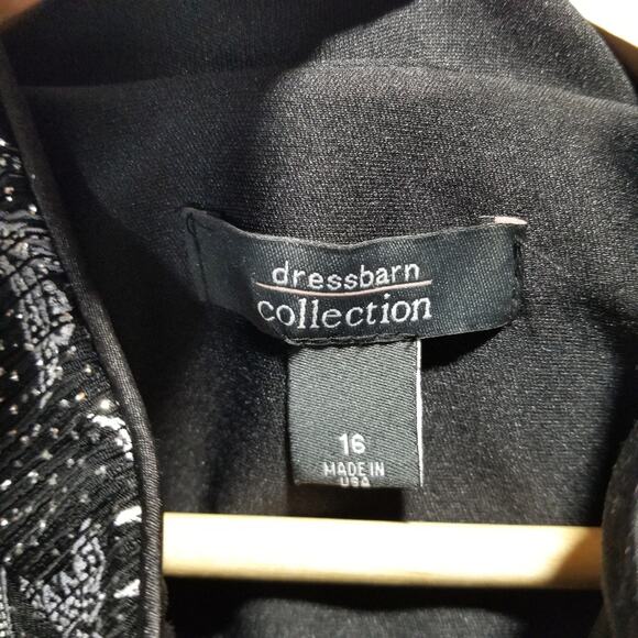 Dressbarn Jacket Womens 16 Plus Black Silver Glitter Dress Zip up - Picture 5 of 6